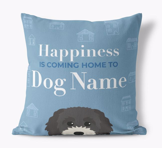 Happiness Is: Personalised {breedFullName} Canvas Cushion